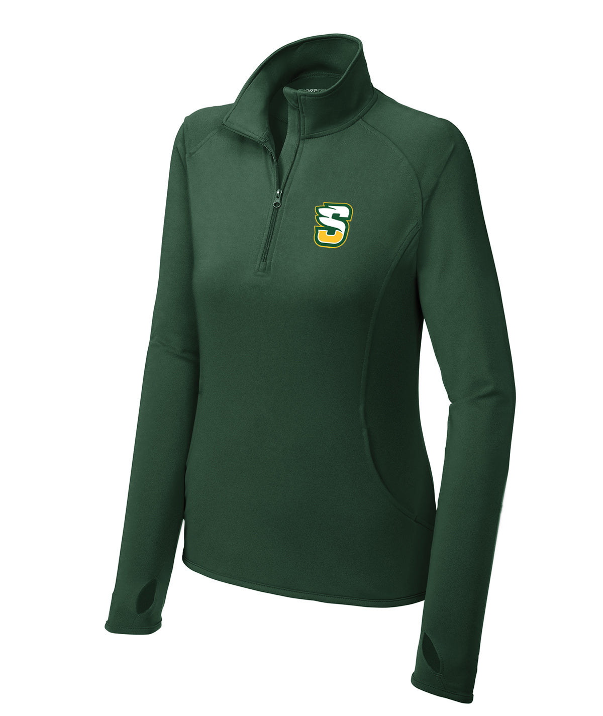 District Womens 1/4 Zip Solid Pullover